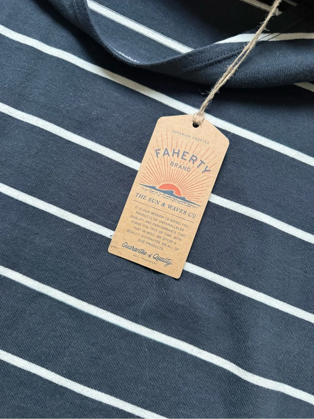 NEW🌅Faherty Sport Jersey Boatneck Top "Osprey Stripe" L $88.00 sold out online - Picture 10 of 11